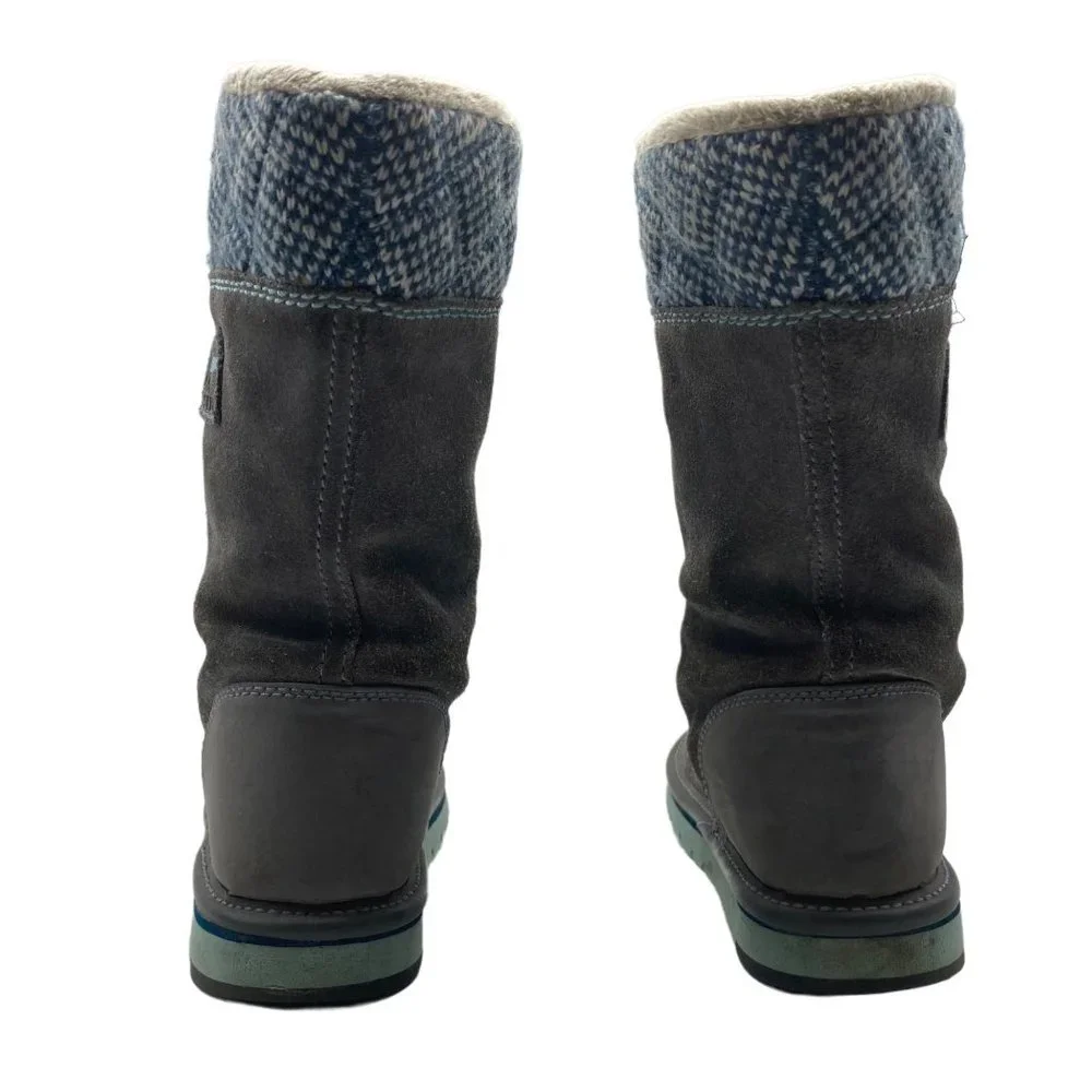 Sorel Kids Sz 3 Style 1573411051 Suede Soft Boots Gray‎ Blue